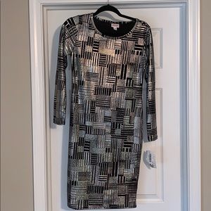 LuLaRoe Debbie sparkly black dress size XS